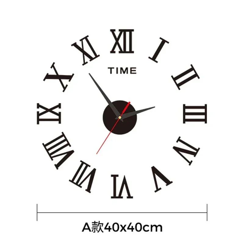 Modern 3D DIY wall clock Large Frameless Silent Wall Decor