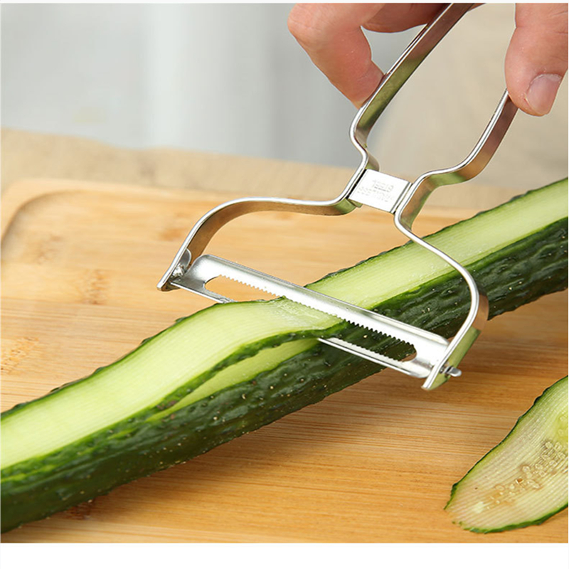 Stainless Steel Vegetable and Fruit Peeler with Wide Mouth for Efficient Slicing and Grating