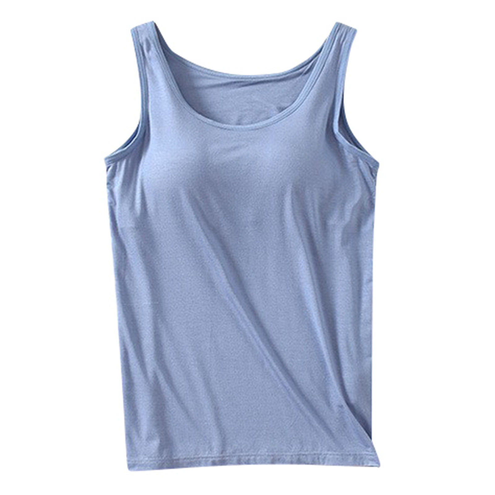 Women Tank Tops with Built-In Bras, Casual Summer Sleeveless Camisole in Plus Size