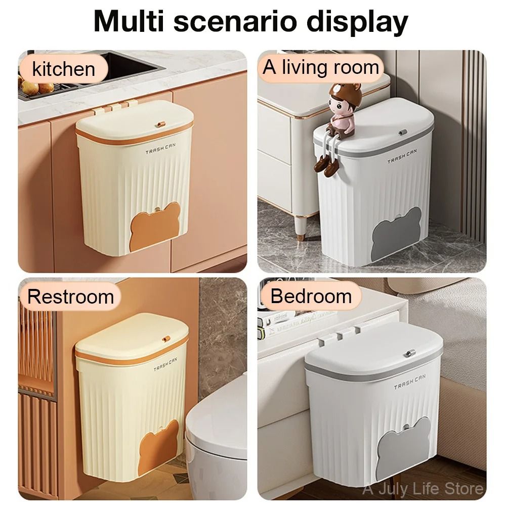 Wall Mounted Kitchen Trash Can with Lid
