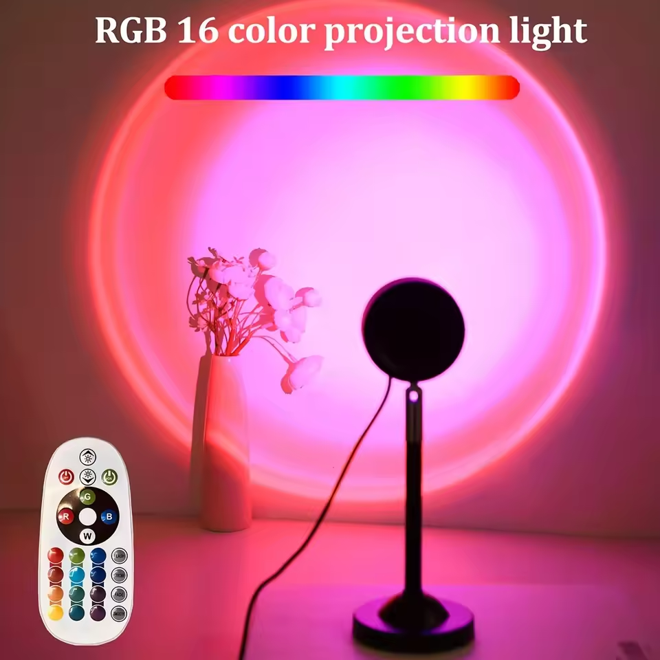 RGB Sunset Projection Lamp Color Remote LED Sunset Projector Light