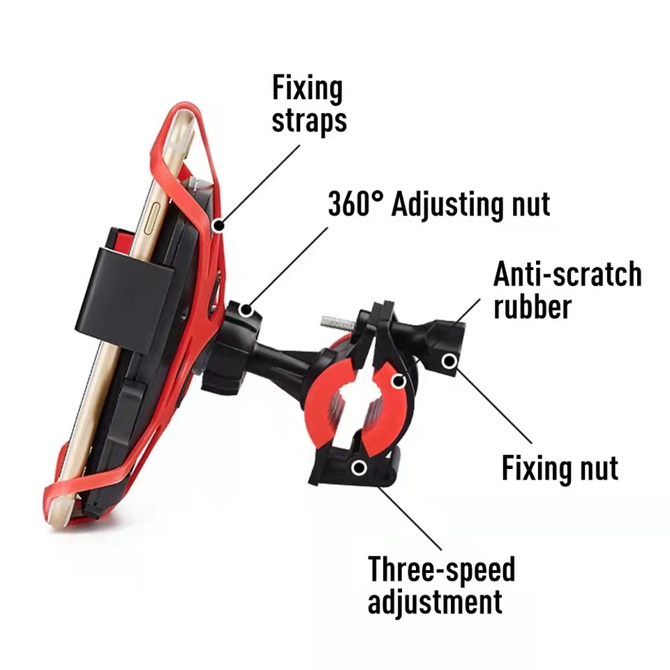 Auto Lock Motorcycle Phone Mount for Bike Handlebar Rotating Bike Phone Holder