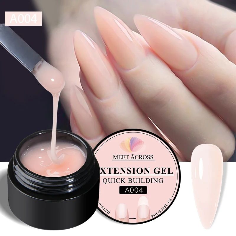 MEET ACROSS Milk White Quick Extension Gel Nail Polish 8 ml