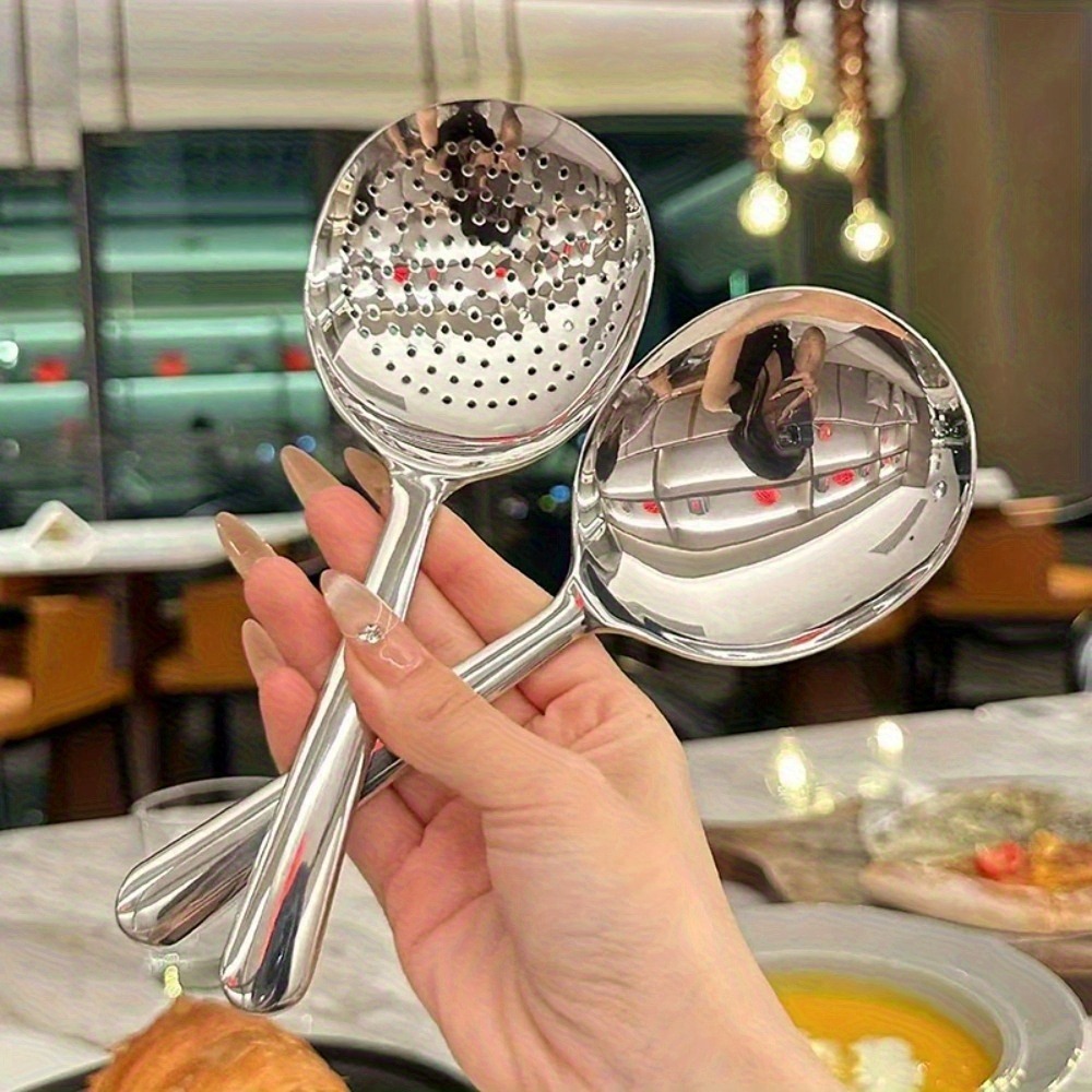 Heavy Duty Stainless Steel Serving Spoons Large Heat-Resistant Kitchen Ladles for Restaurant Catering & Home Use