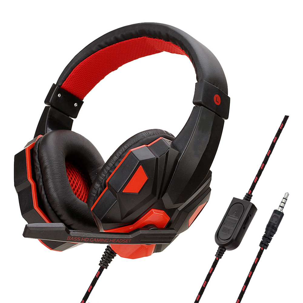 Wired Gaming Headset, Smartphone, Adjustable, Noise Cancelling Microphone