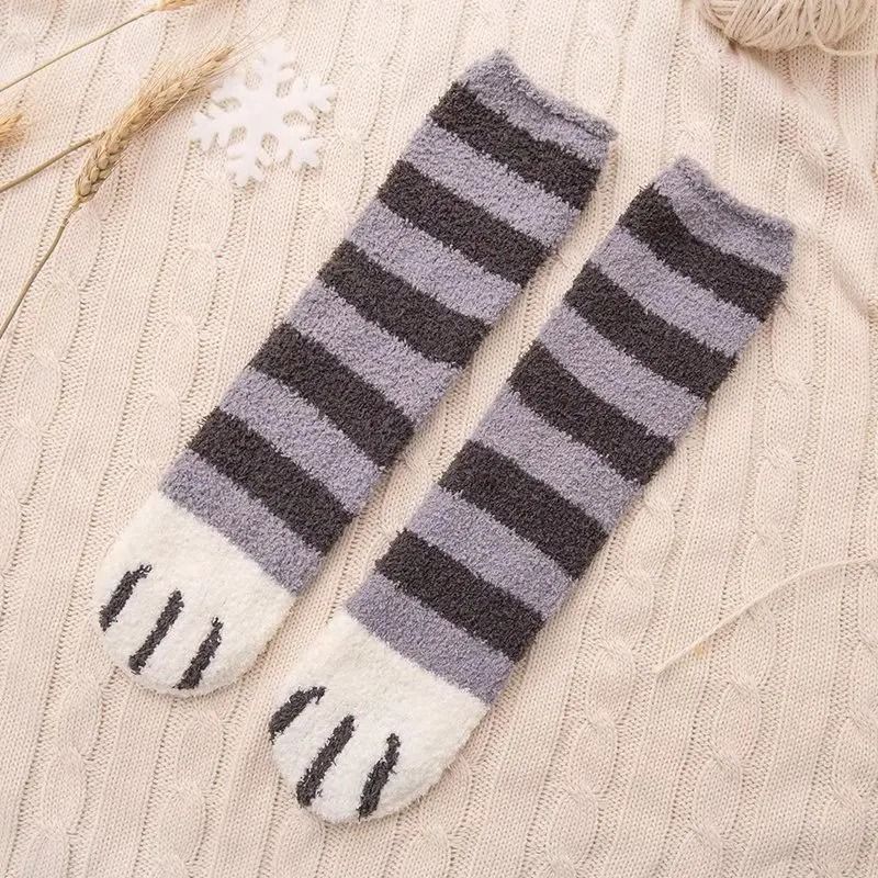 Women Winter Warm Fluffy Animal Paw Fuzzy Socks