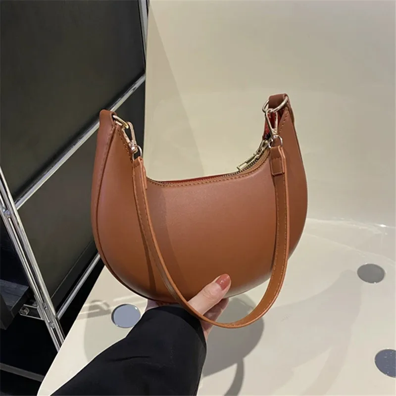 High-End Women's Shoulder Bag, Fashionable PU Leather, Square Shape with Internal Zipper Pocket, French Trendy Underarm