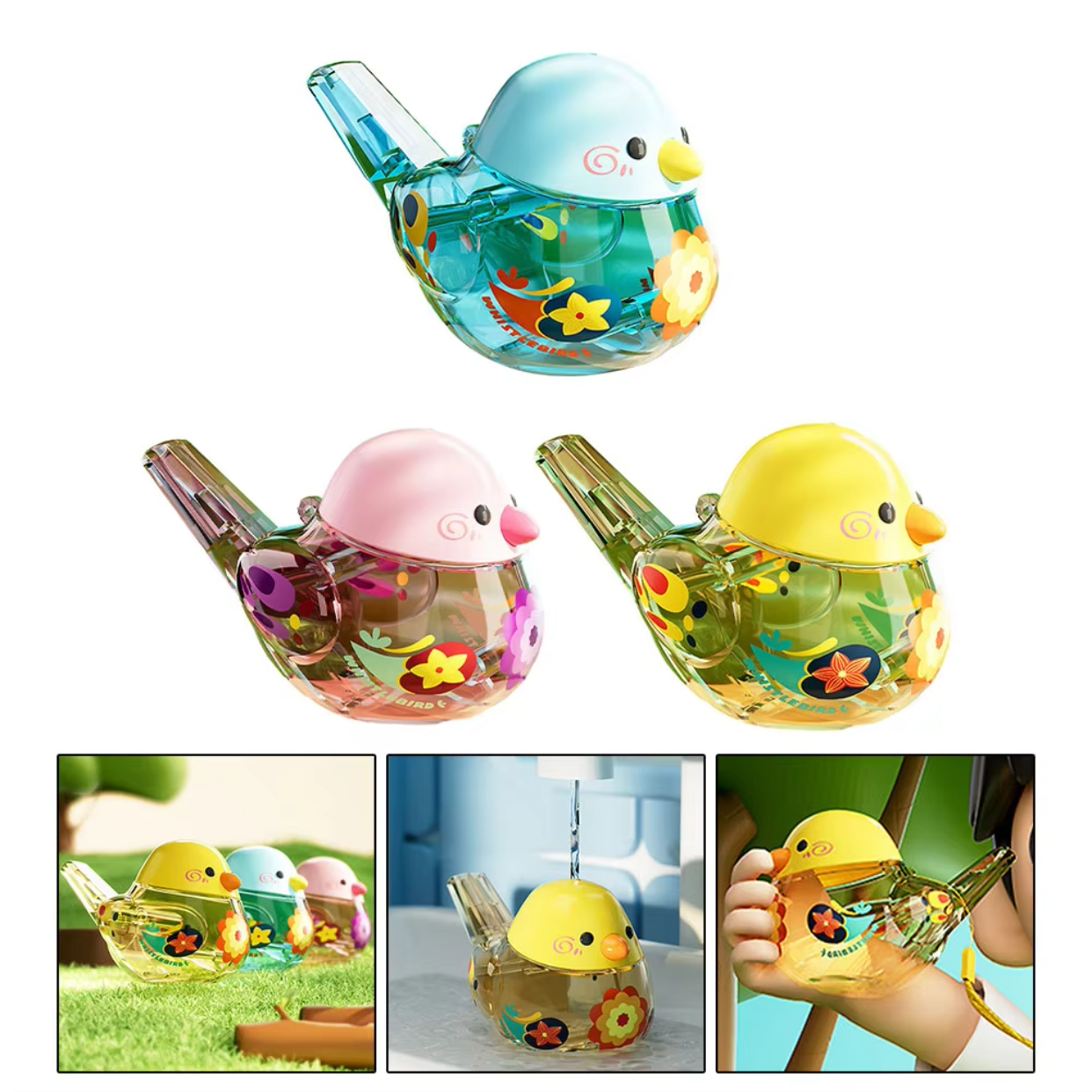 Colorful Bird Water Whistle Toy Fun Musical Kids Water Whistle Toy for Parties & Gifts
