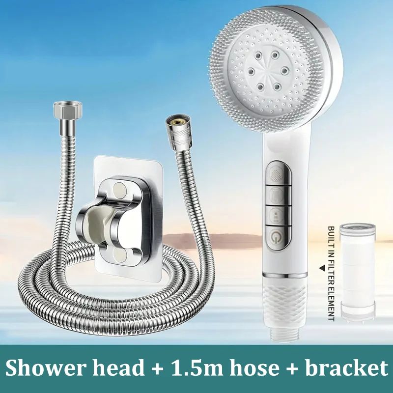 High Pressure Handheld Shower Head 4 Mode Adjustable Bathroom Set