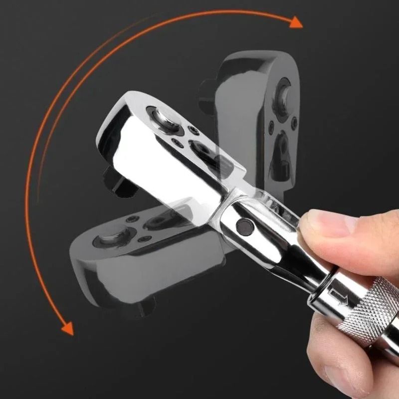 72 Tooth Carbon Steel Retractable Ratchet Wrench with Quick Release