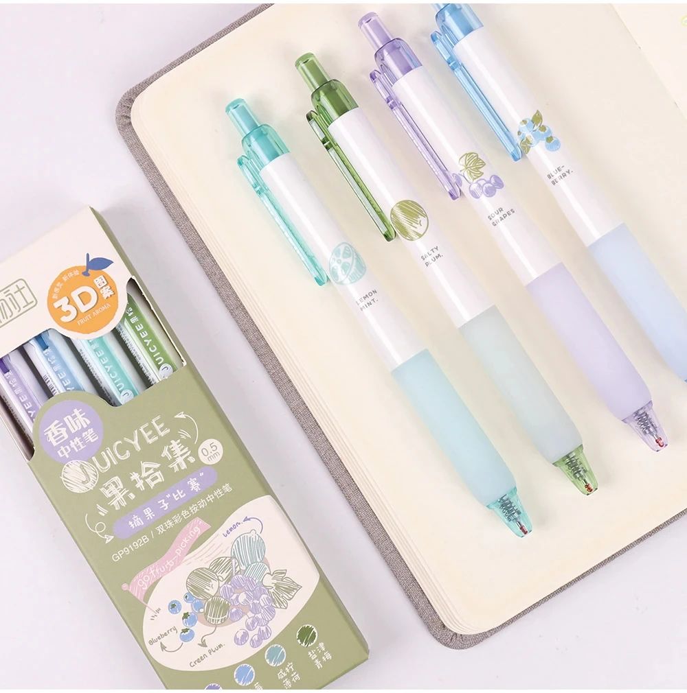 Fruit Scented 3D Gel Pens 0.5mm Smooth Writing Set