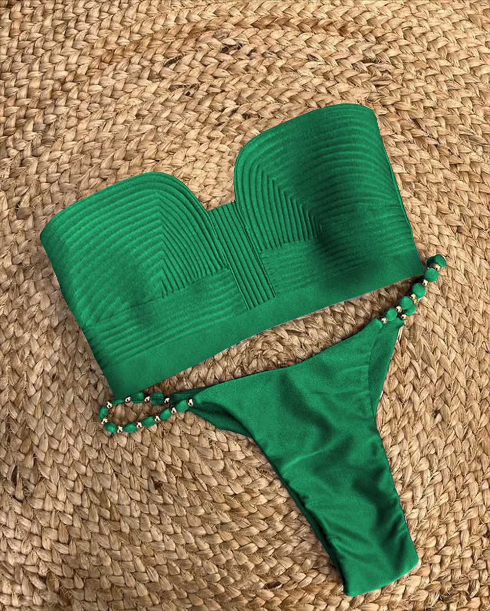 Bandage Stripe Brazilian Bikini Swimwear Women's Sexy Two Piece Set