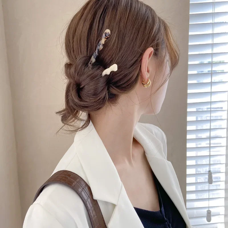 Vintage Chinese Style Acetate Resin Hair Sticks - Elegant Hairpins for Weddings & Special Occasions