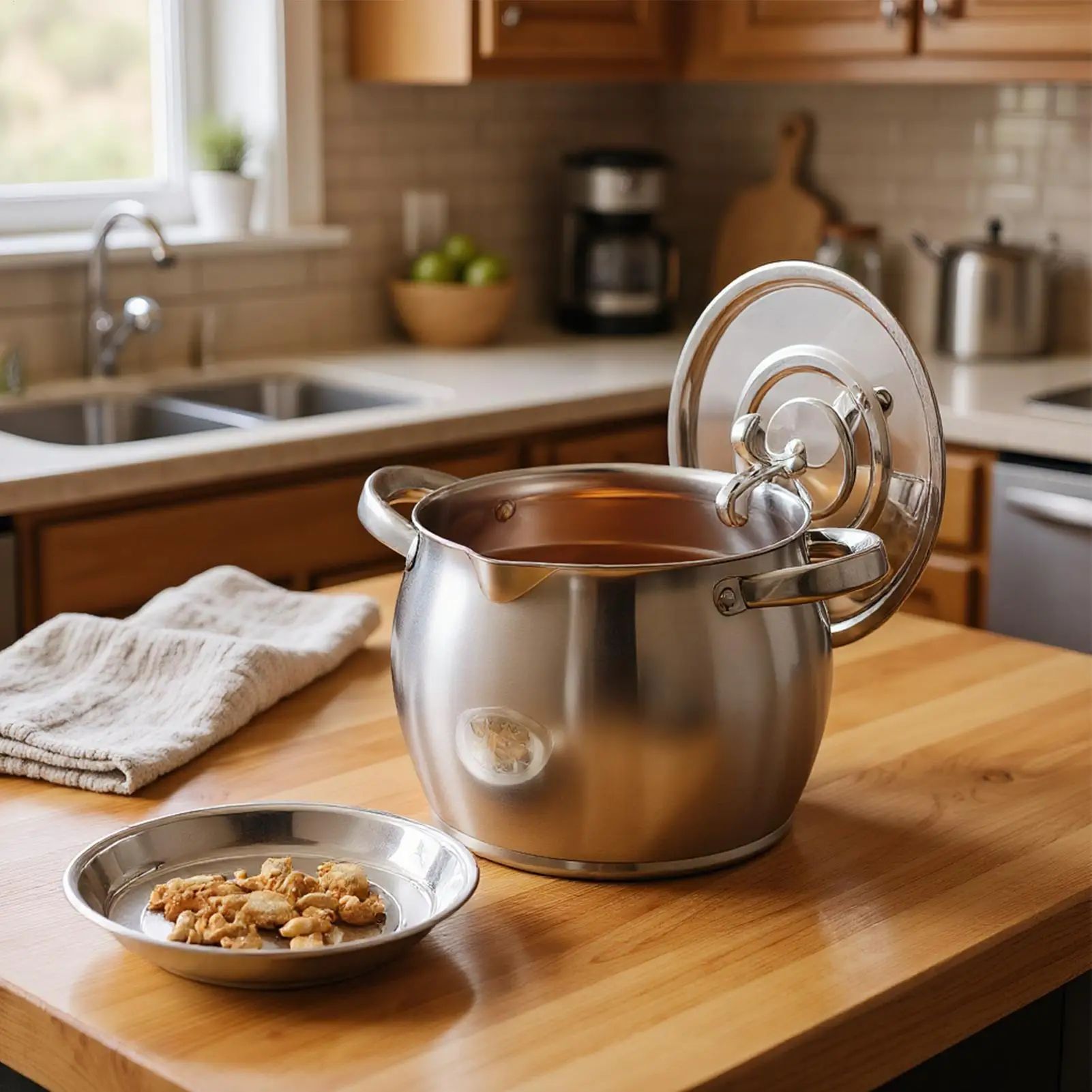 Stainless Steel Grease Container with Strainer Lid