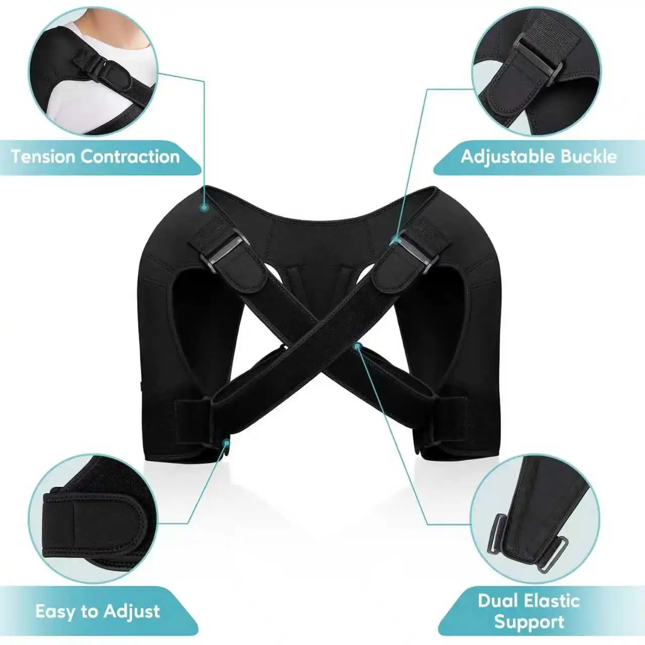 Knit Cashmere Shoulder Compression Sleeve Wrap, Double Shoulder Guard for Rotator Cuff Tendonitis, Recovery Relief
