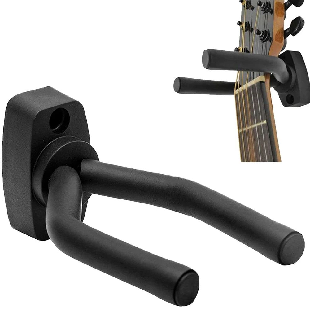 Wall Mount Guitar Hanger with Non-Slip Auto-Lock Bracket for Electric, Bass & Ukulele
