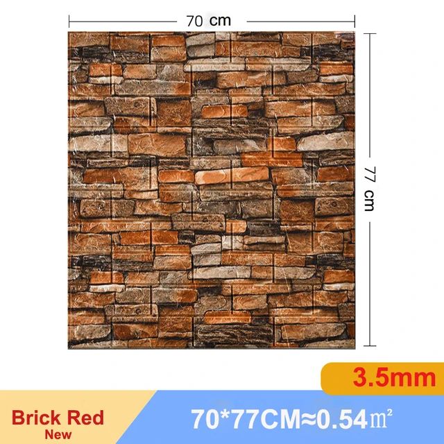3D Brick Wall Sticker Set Self Adhesive Panels
