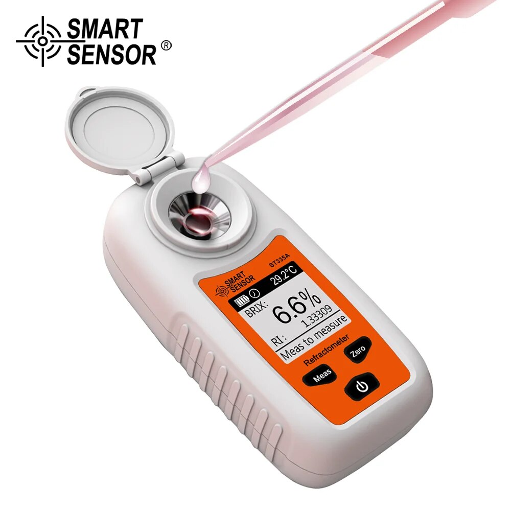 Digital Refractometer Brix Meter with ATC for Fruit Juice, Beverage, Sugar Content Measurement, LCD Saccharometer