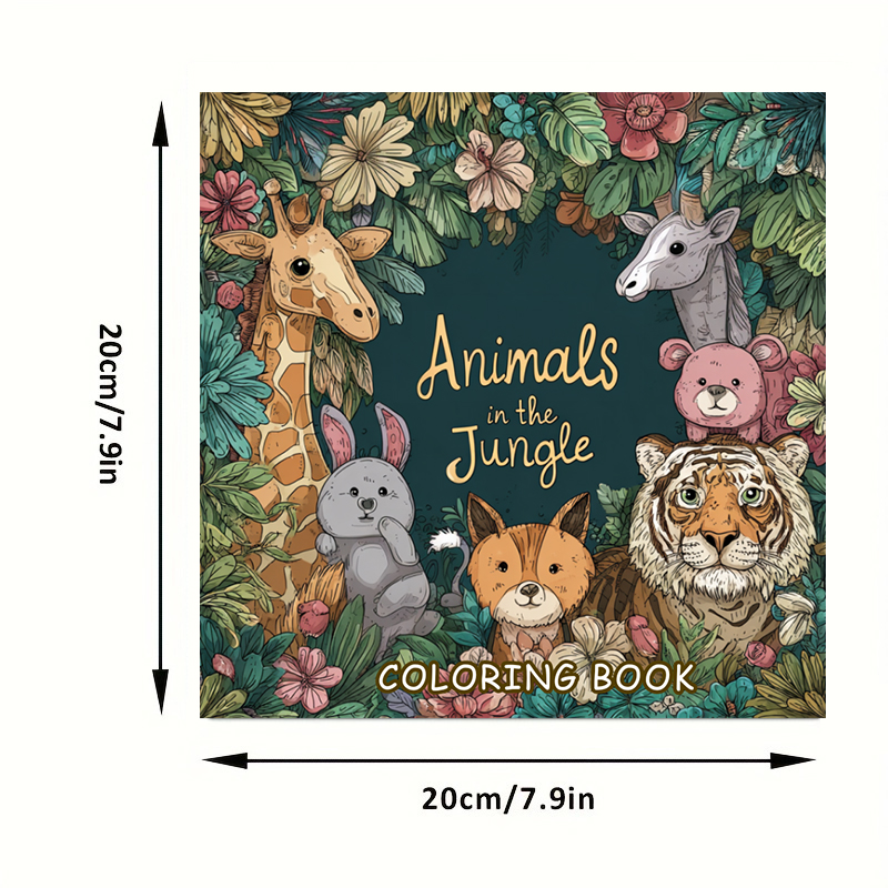 Animals in the Jungle Coloring Book for Adult, Premium Colouring Book, Ideal Drawing Supplies for Christmas