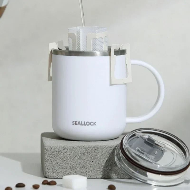 304 Stainless Steel Insulated Water Cup – 450ml Anti-Scalding Milk & Juice Mug with Lid