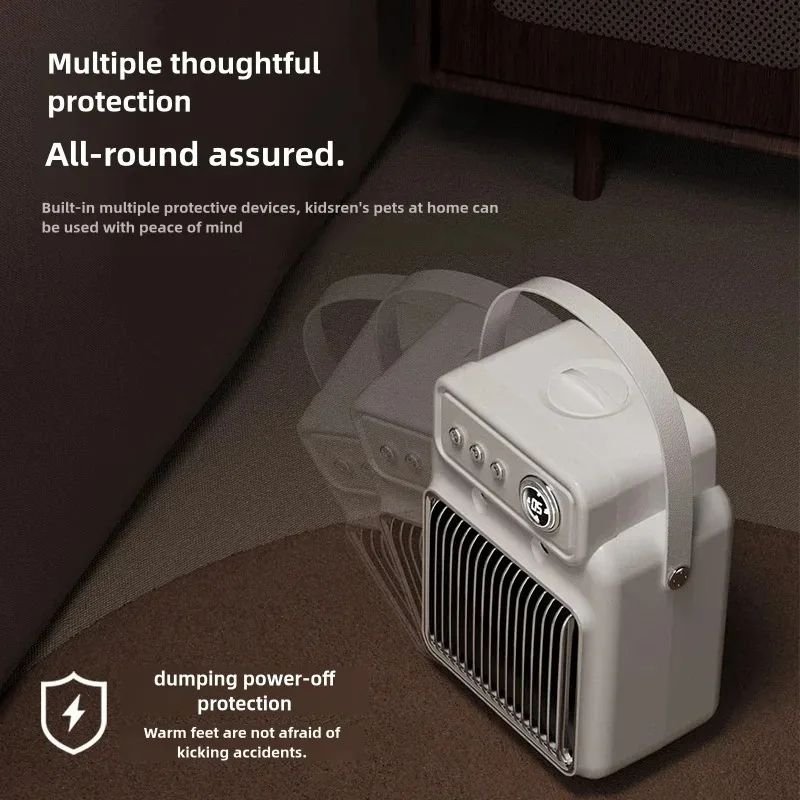 Electric Desktop Heater with Humidifier – 2-in-1 Intelligent Warm Air Heater with 3-Speed Adjustment for Home & Office