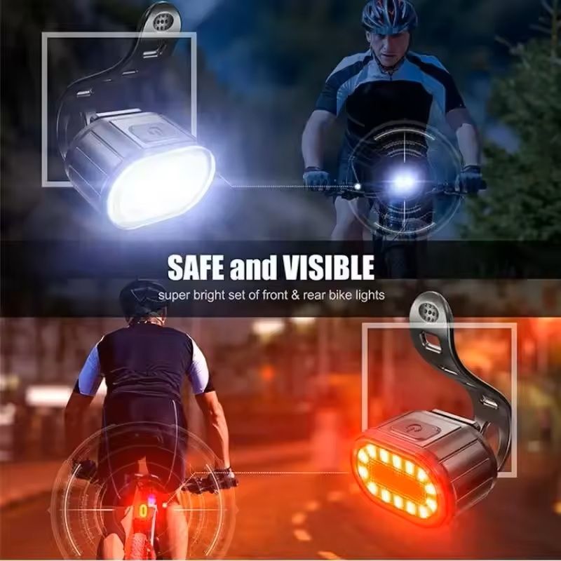 Bike Light Set USB Rechargeable Front and Rear LED Cycling Lights