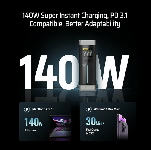 CUKTECH No 20 25000mAh 210W Portable Power Bank with 140W USB C
