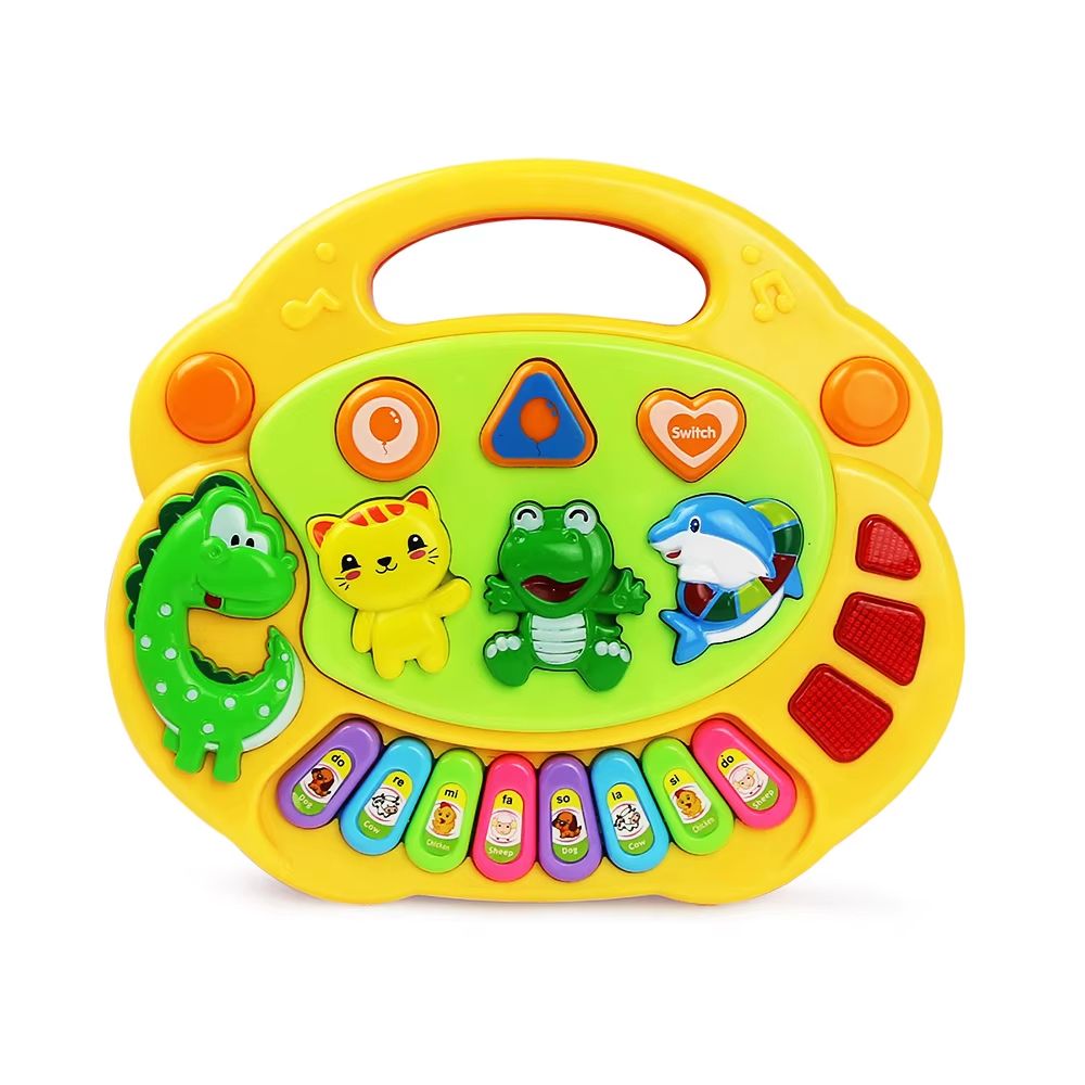 Kids Cartoon Piano Keyboard Game – Animal Sounds Flashing Lights Educational Instrument Toy