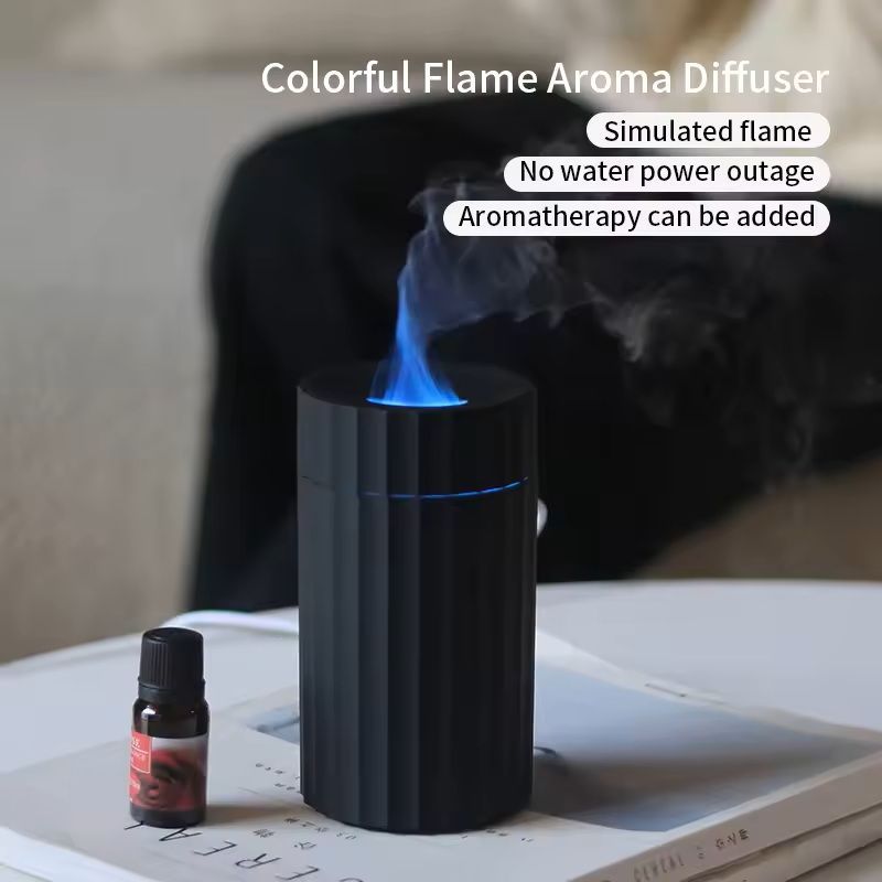 Simulated Flame Aromatherapy Diffuser with LED Light and USB Power