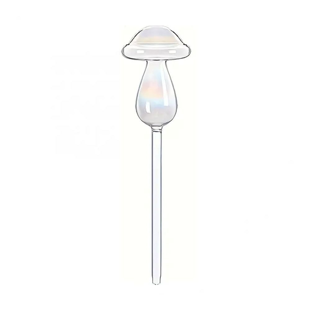 Mushroom Shape Glass Plant Watering Globes Self Watering Drip Irrigation System Rainbow Design