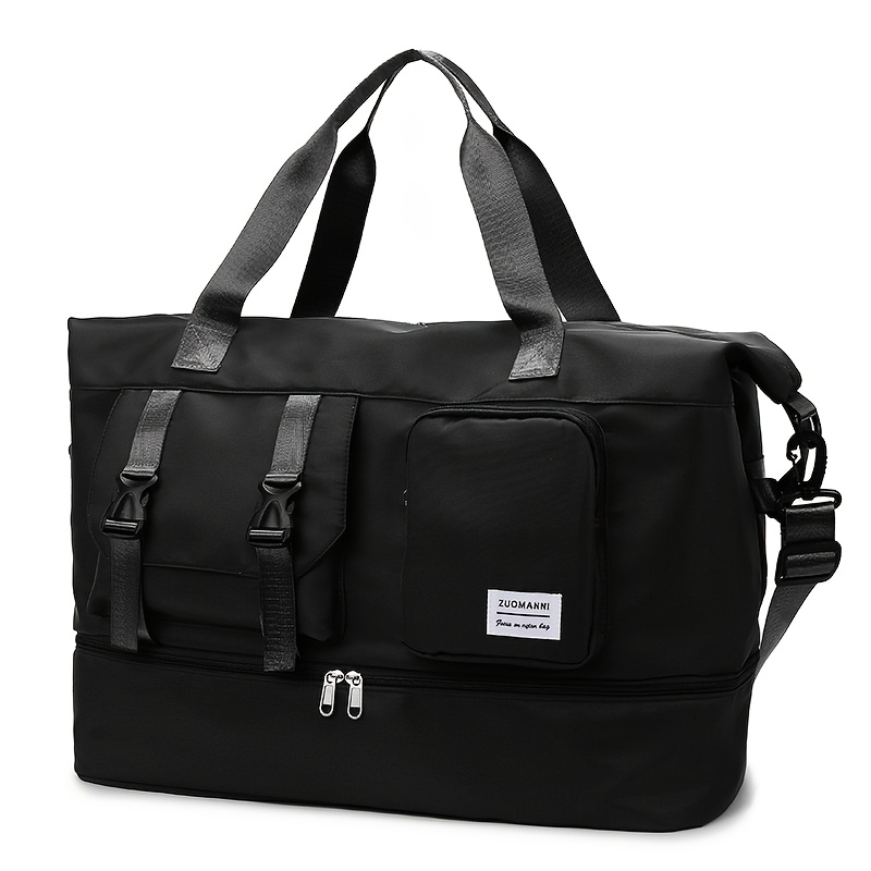 Large Capacity Travel Duffel Bag with Shoe Compartment Durable Gym Tote
