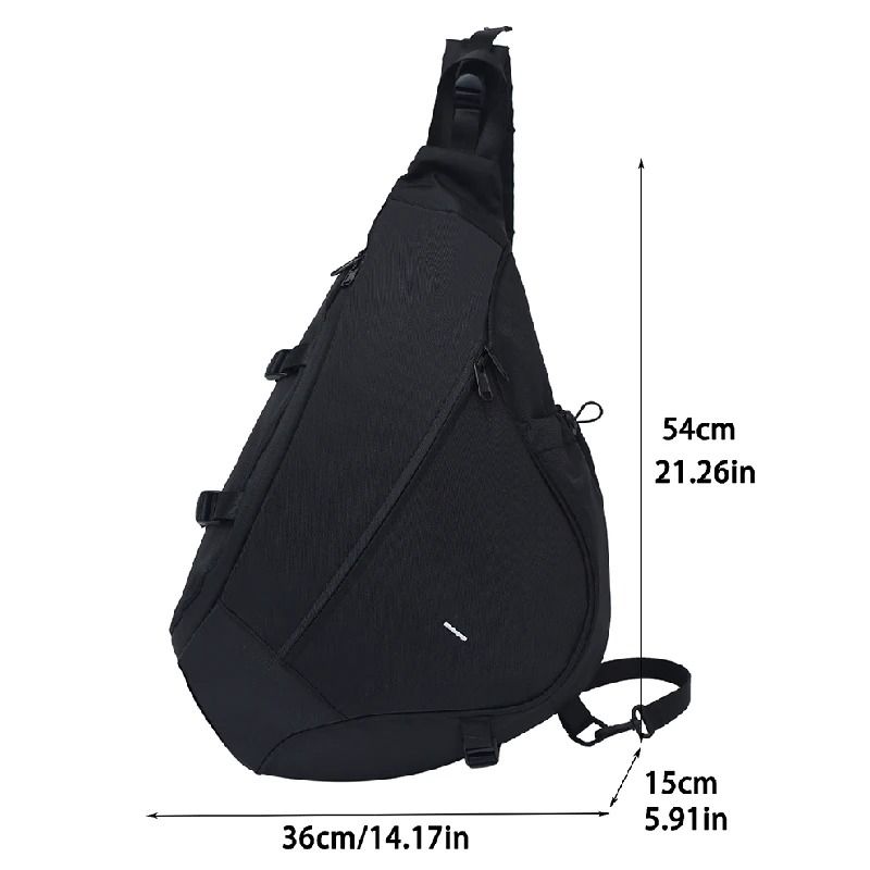 Large Capacity Sling Bag Mens Chest Bag Nylon Crossbody Travel Shoulder Student Backpack