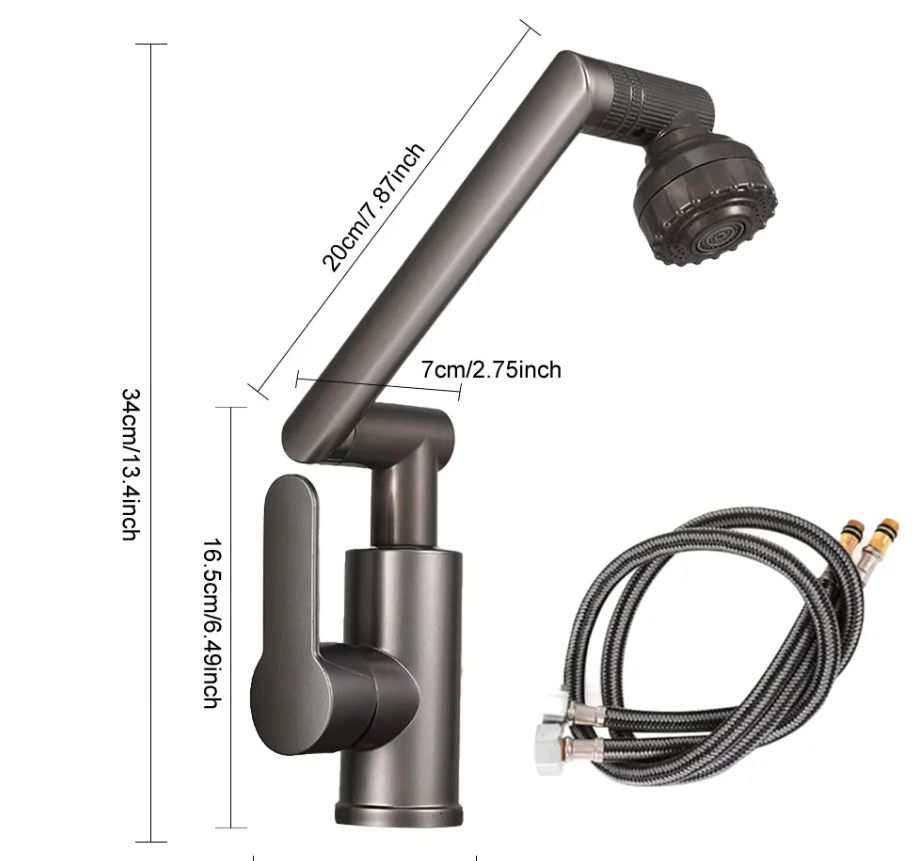 Brushed Nickel Swivel Kitchen Faucet Anti Splash Sink Mixer Tap Hot Cold Water Stainless Steel Bathroom Fixture