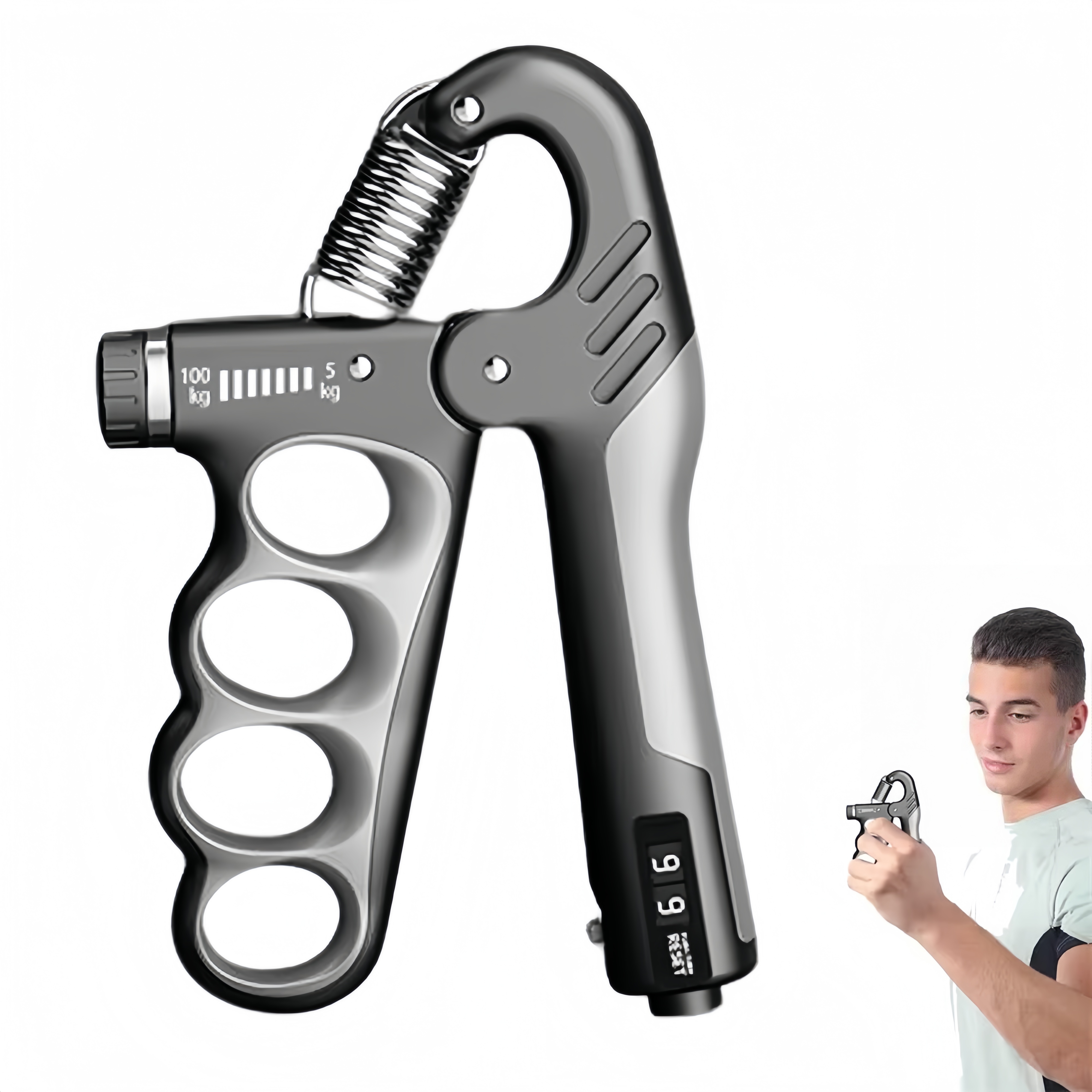 Finger Grip Trainer, Adjustable Hand Gripper, Wrist Strengthener for Forearm & Muscle Recovery