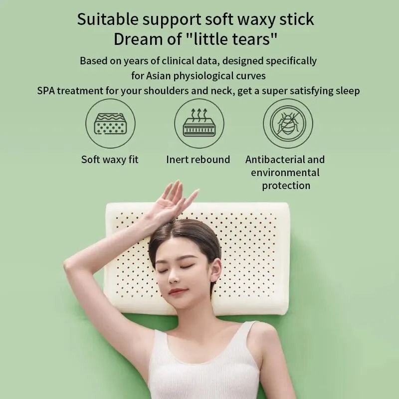 Thai Natural Latex Memory Pillow for Cervical Spine Support and Comfortable Sleeping