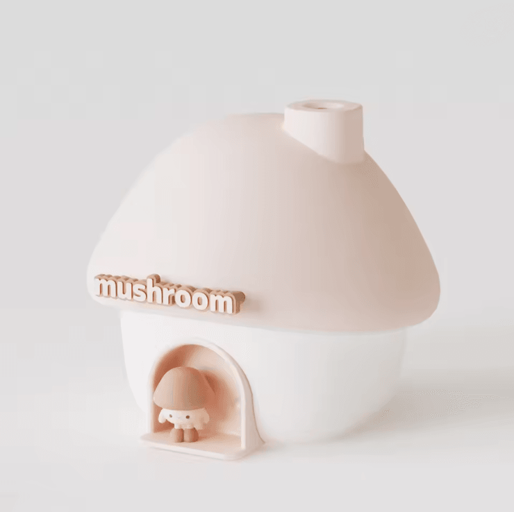 MistyGlow Mushroom House Mini Humidifier with Essential Oil Diffuser and Night Light