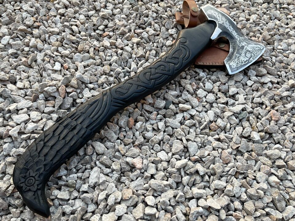 Custom Handmade Carbon Steel Blade Viking Axe Hunting Axe Camping Axe Gift Axe