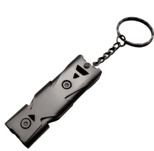Double Pipe Whistle Pendant Keychain High Decibel Emergency Survival Whistle for Outdoor Use