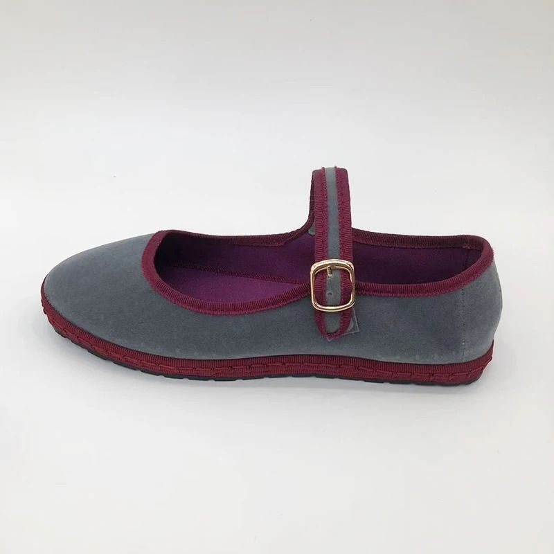 Women Velvet Cloth Ballet Flats Mary Jane Style Round Toe Loafers