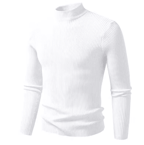 Mens Mock Neck Pullover Sweater High Neck Long Sleeve Winter Casual Knit