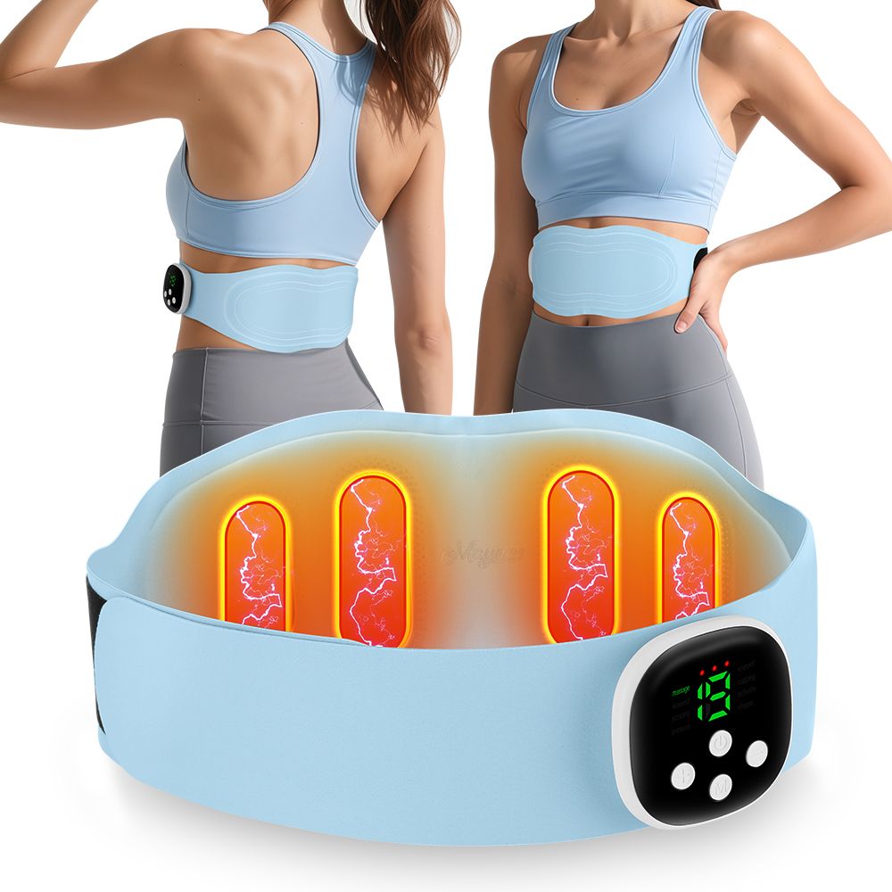 Lower Back Toning Belt, Electric Waist Massager, Muscle Relax Hot Compress, Vibration Belly Exercise, USB Rechargeable