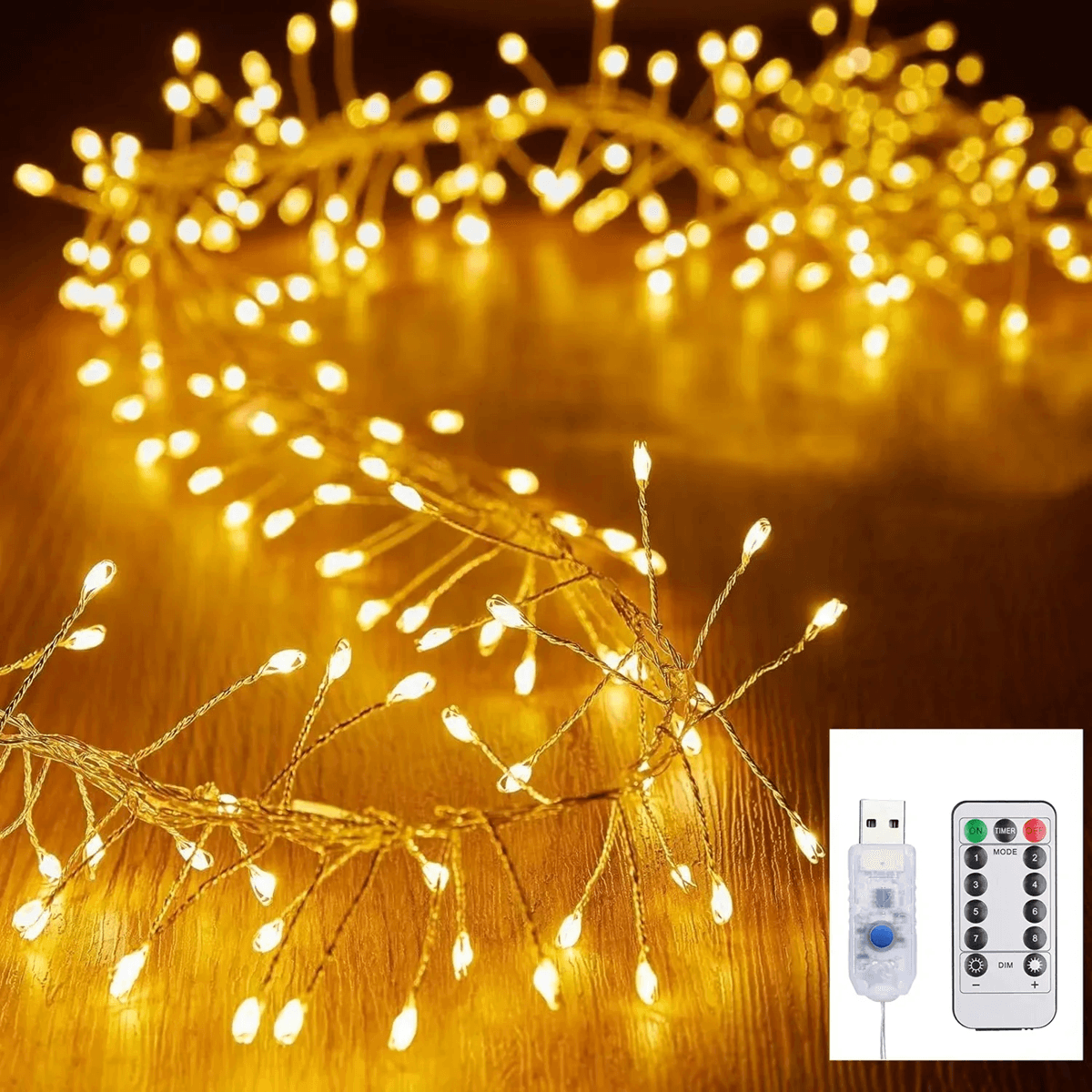 GlowCascade USB Firecracker Fairy String Lights