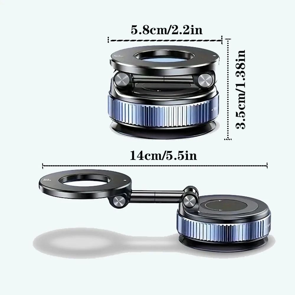 Magnetic Suction Cup Phone Mount with Foldable Design and 360 Degree Rotation for Hands Free Use in Car or Home