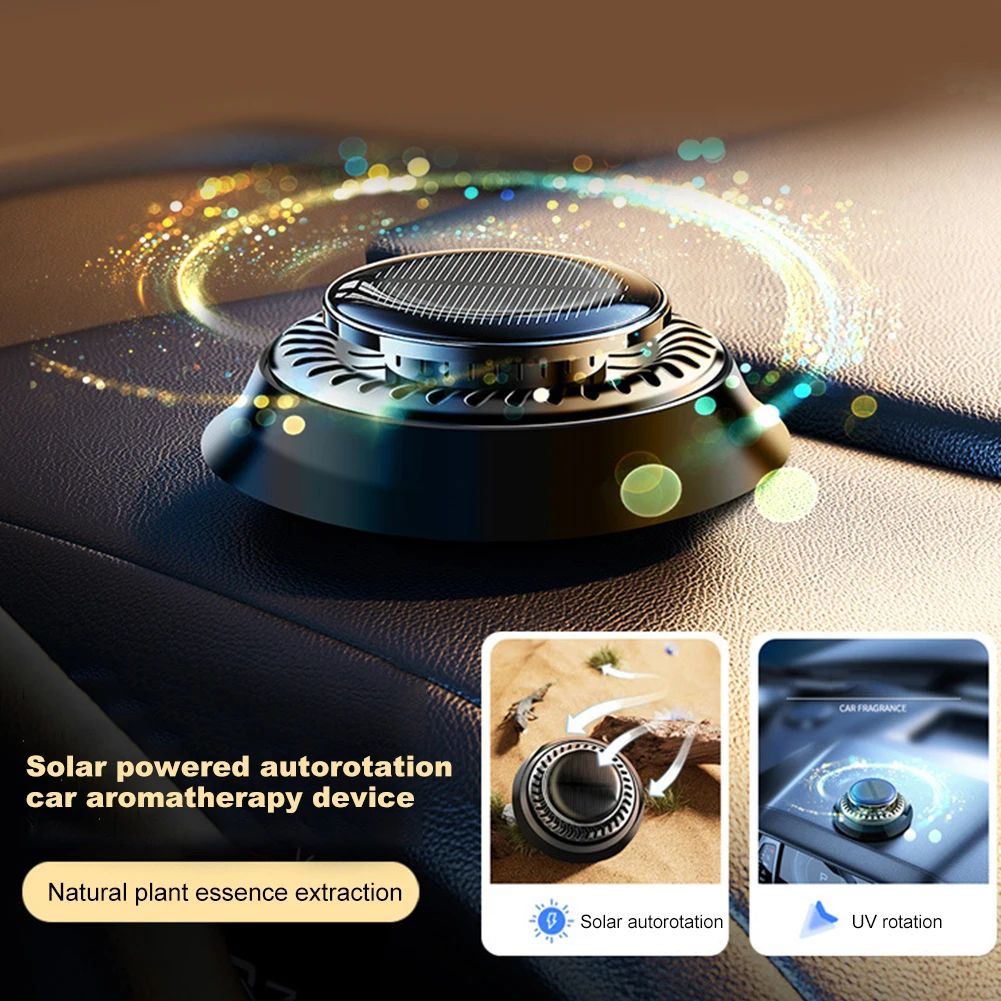 Solar Rotating Aromatherapy Car Diffuser – Solar Car Air Freshener for Essential Oils