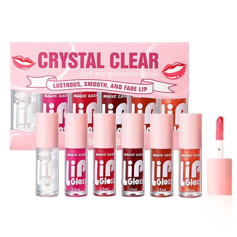 Water Gloss Jelly Lip Oil 6-Piece Set, Plumping, Hydrating Base, Long Lasting Moisture, Lip Treatment Primer