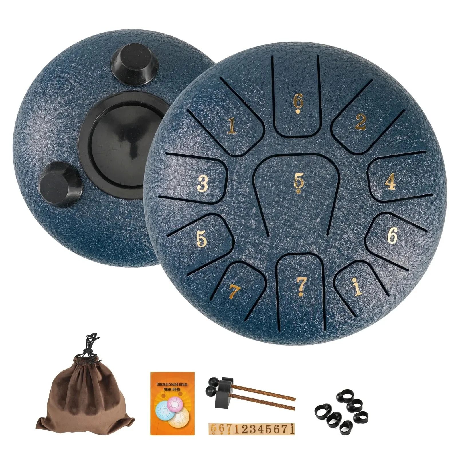 Miwayer 6 Inch Steel Tongue Drum 11 Note Sound Healing Instrument with Tuning Kit for Yoga Meditation and Relaxation