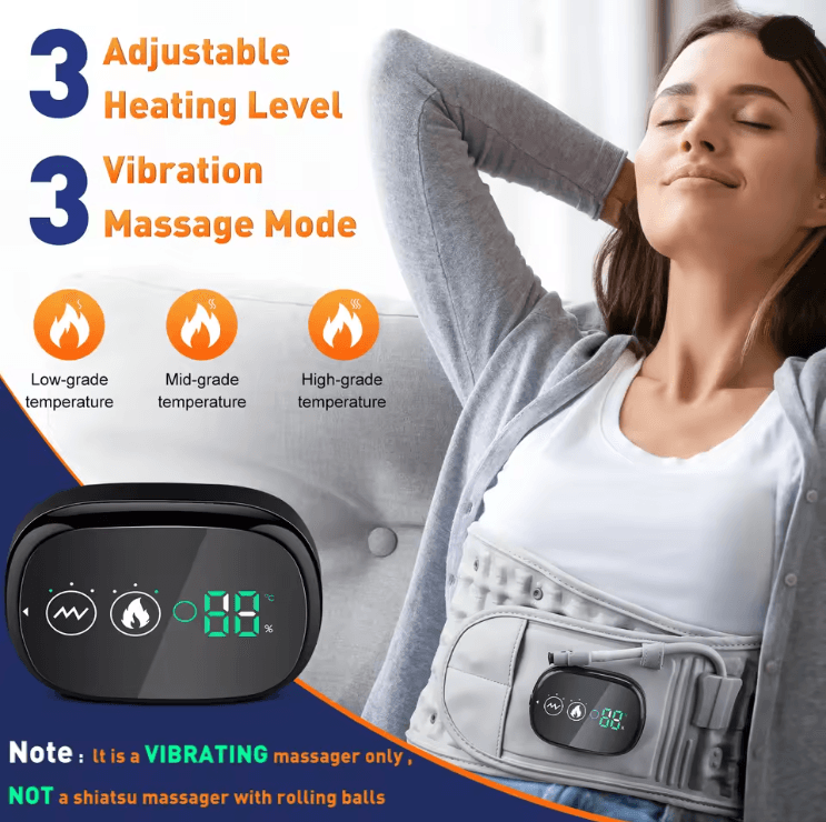 Heating Waist Massager Belt with Vibration and Inflatable Back Support