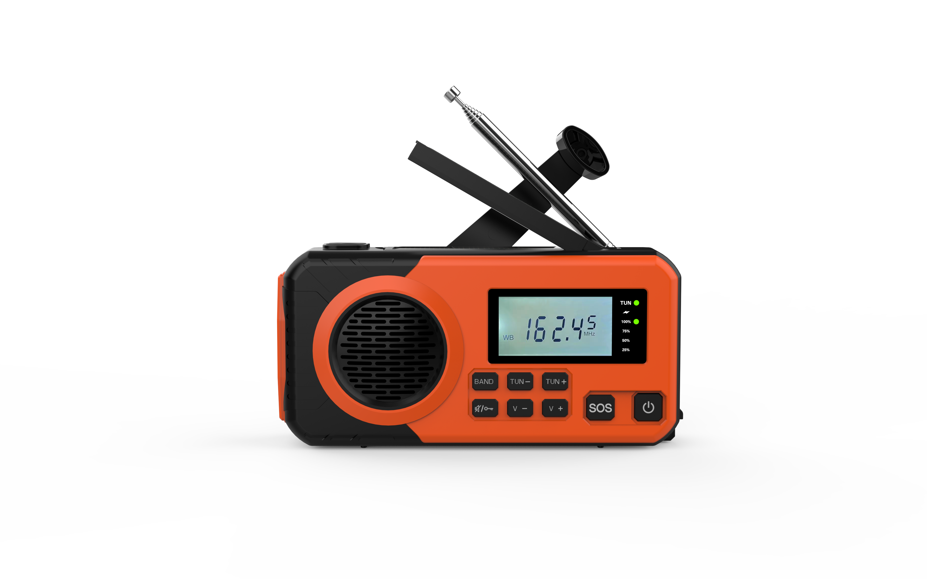 Solar Hand Crank Emergency Weather Radio with Flashlight and Phone Charger