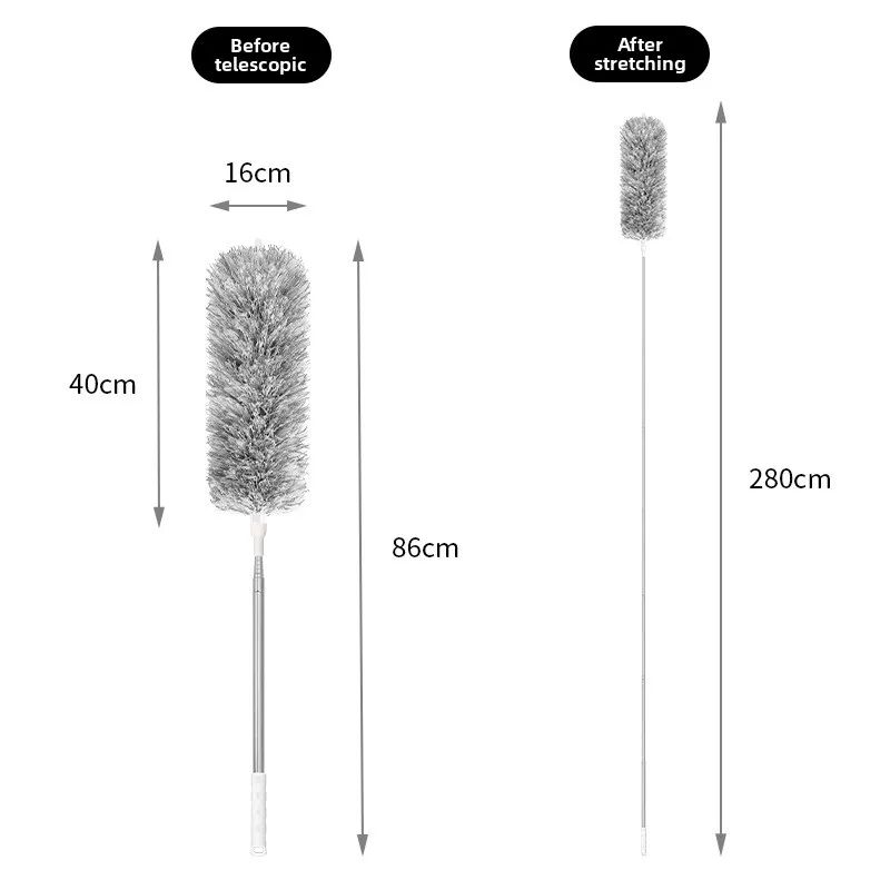 Extendable Microfiber Duster with Telescopic Pole – Retractable, Washable Ceiling & High Reach Dust Removal Brush