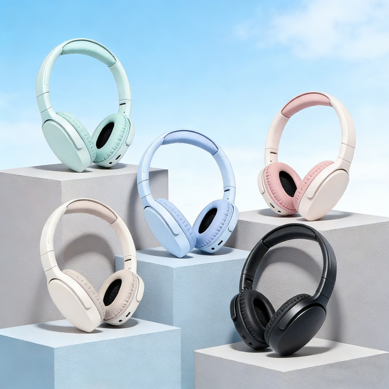 Deep Bass Bluetooth Over Ear Headphones with Mic and Long Battery Life